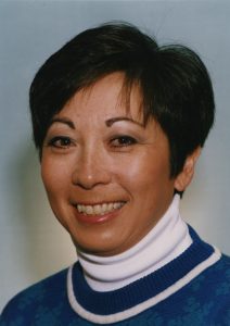 Barbara Yamada’s Alf Engen Ski School Instructor’s photo, 1997.