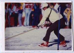 Craig Badami hand grooming a ski run at Park City Ski Area – circa 1980s.
