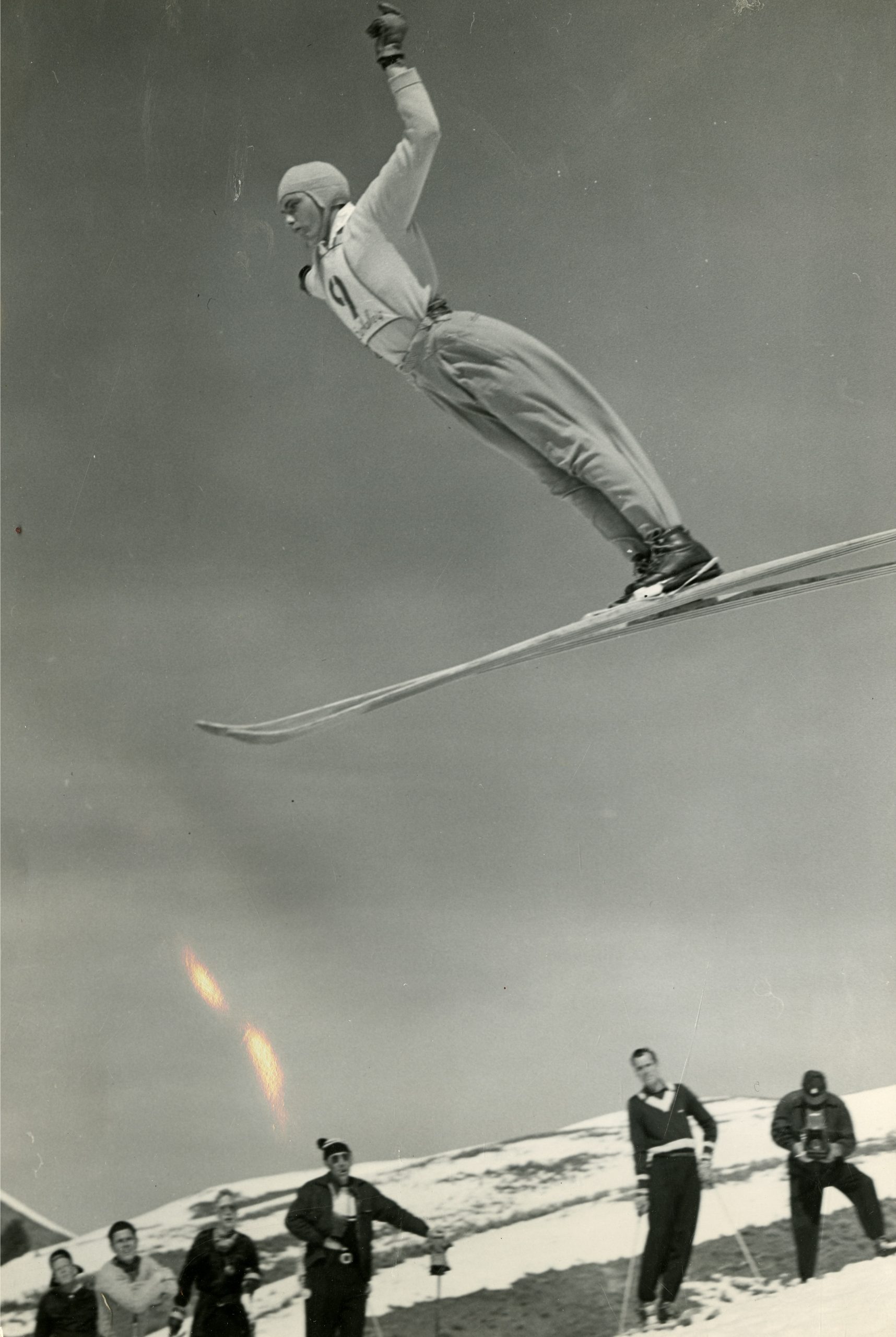 Darrell Robison ski jumping at an unknown location - circa 1940s. - Alf ...