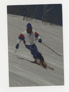 Dick skied well into his senior years. This photo was taken at Snowbasin – 2008