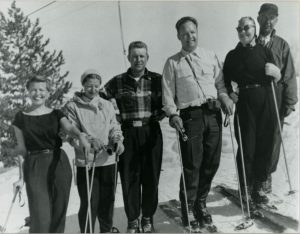 Harold and Luella Seeholzer with their children: Lloyd, Ted, Dixe, and Nancy.  This family came together to form a corporation to get Beaver Mountain operational.