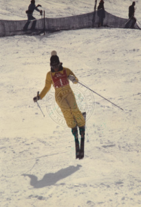 Karen Huntoon in a freestyle competition, circa 1970s-80s