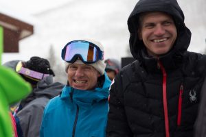 Luke Bodensteiner with Calum Clark at Snowboard World Championships in Utah