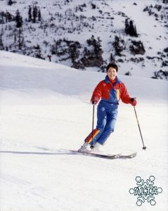 Barbara skiing at Alta, 1994-95.