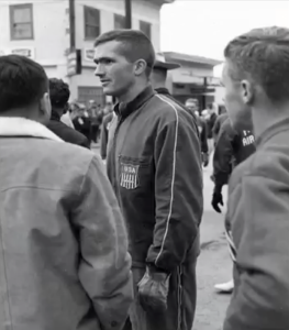 Bill Spencer in a CISM warm-up outfit, circa 1960s. (CISM: International Military Sports Council)
