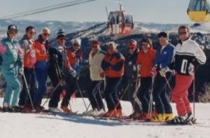 Participants at the Veteran Ski Instructor Reunion at the Park City Mountain Resort, Utah, in 1992.