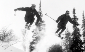 Earl Miller and Butch Hoffman at Snowbasin – late 1950s