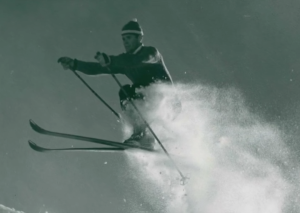 Dean Perkins hitting the slopes, circa 1950.
