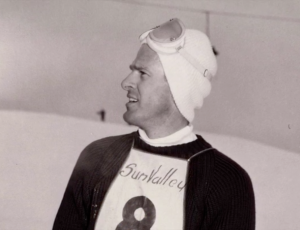 Dean Perkins racing in Sun Valley, circa 1950.