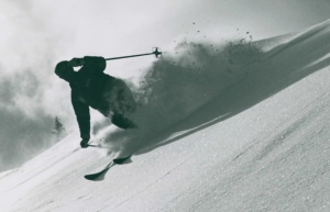 Dean Perkins racing down a slope.